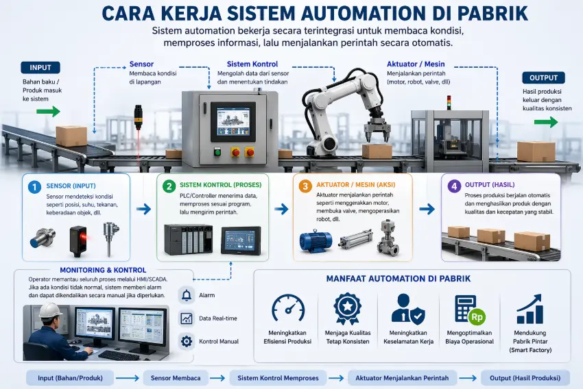 Cara kerja sistem automation di pabrik